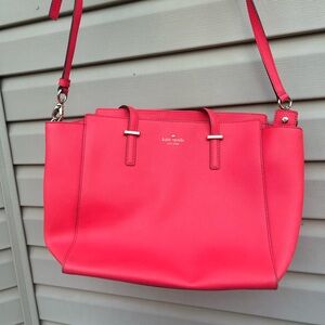 Kate Spade Vibrant Pink coral Shoulder Bag crossbody bag medium used purse